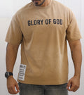 Glory of God Oversized T-Shirt - Ultra-Soft Cotton in Beige with Black Font