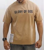 Glory of God Oversized T-Shirt - Ultra-Soft Cotton in Beige with Black Font