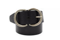 Black and silver Leather Men's Belt