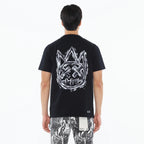 Short Sleeve Crew Neck Tee "Plaster Logo" in Black
