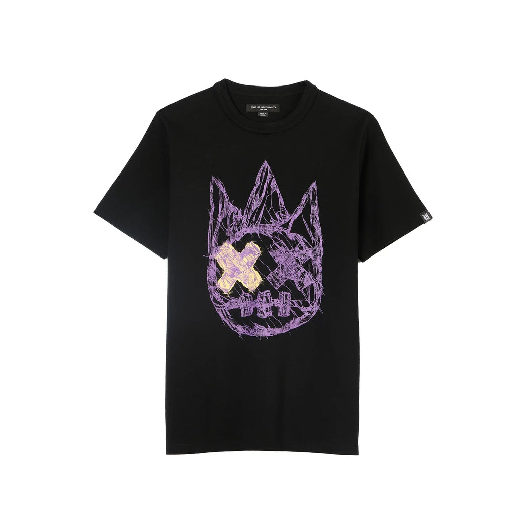 Short Sleeve Crew Neck Tee "Shattered Logo" in Black