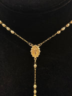 Devotional 14k Pure Gold Rosary Necklace