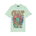 Cult's Heavyweight Short Sleeve Crew Neck Tee "Lion" in Granite Green 626A4-K49A