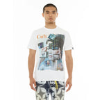Cult's Heavyweight Short Sleeve Crew Neck Tee "Did We Dream Too Fast" in White  626A4-K92A