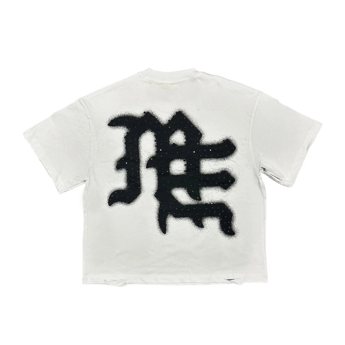 MIXED EMOTION / White ‘End’ Rhinestone Tee