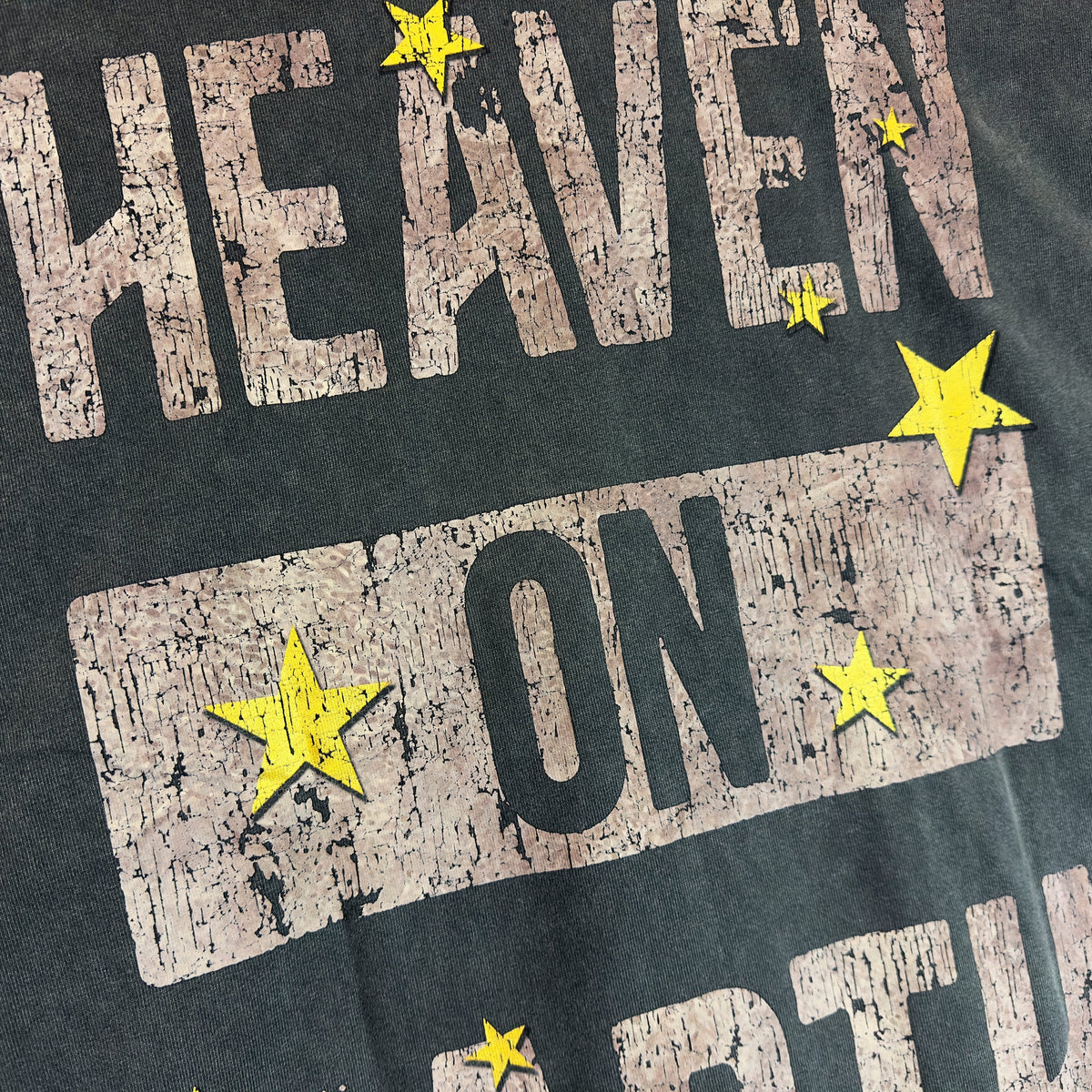 Cult's Oversized Heavyweight Boxy Short Sleeve Crew Neck Tee "Cherubs" in Vintage Charcoal 625B7-K29A-XS