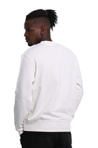 Glory of God Oversized Sweatshirt- White- Blue print