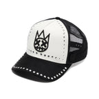 Cult's Mesh Back Trucker Hat "Divine Sounds" In Black/White 626BC-CH59A