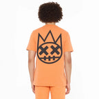 Short Sleeve Crew Neck Tee "Shimuchan" Logo in Orange