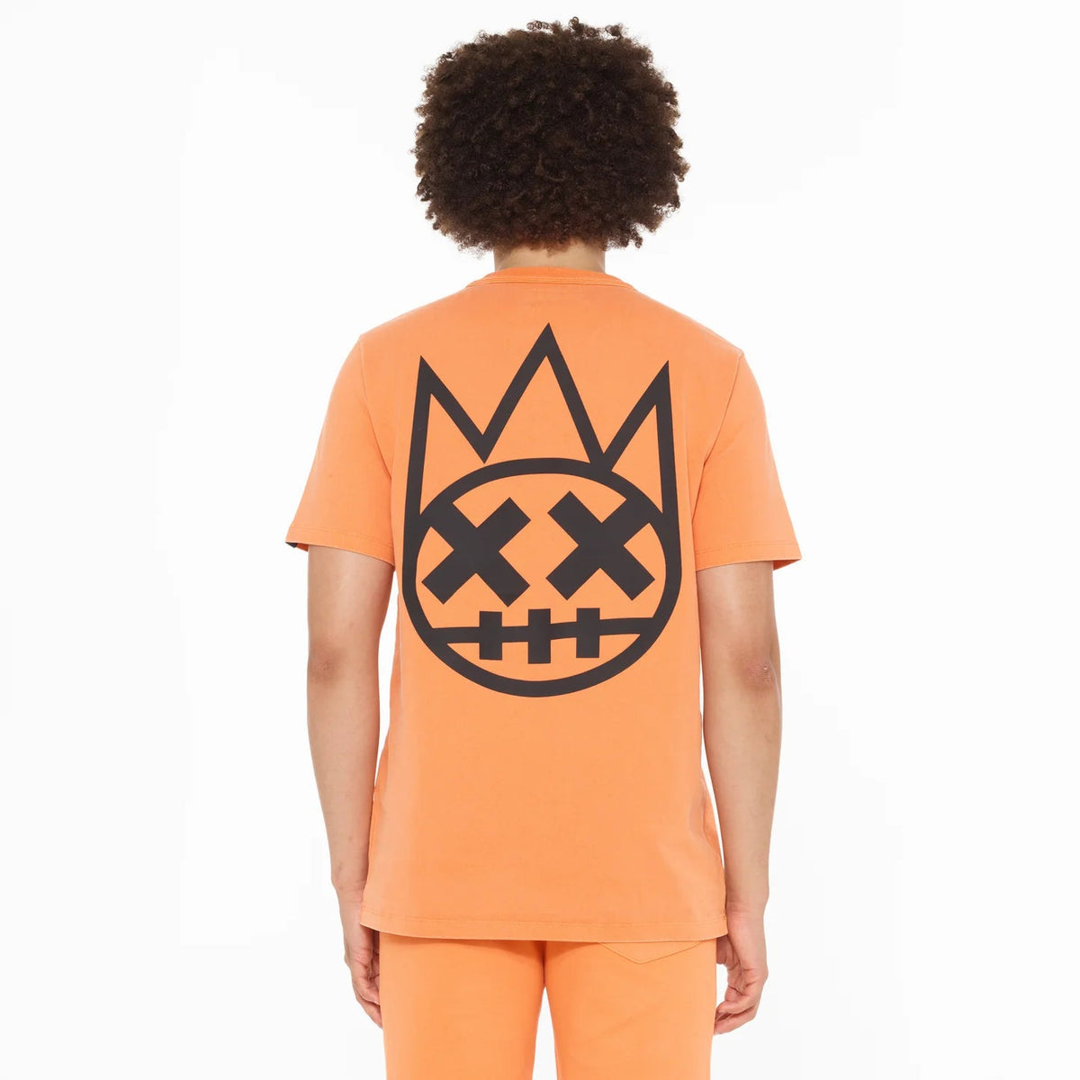 Short Sleeve Crew Neck Tee "Shimuchan" Logo in Orange