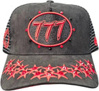 HUDSON OUTERWEAR BLACK AND RED TRUCKER HAT