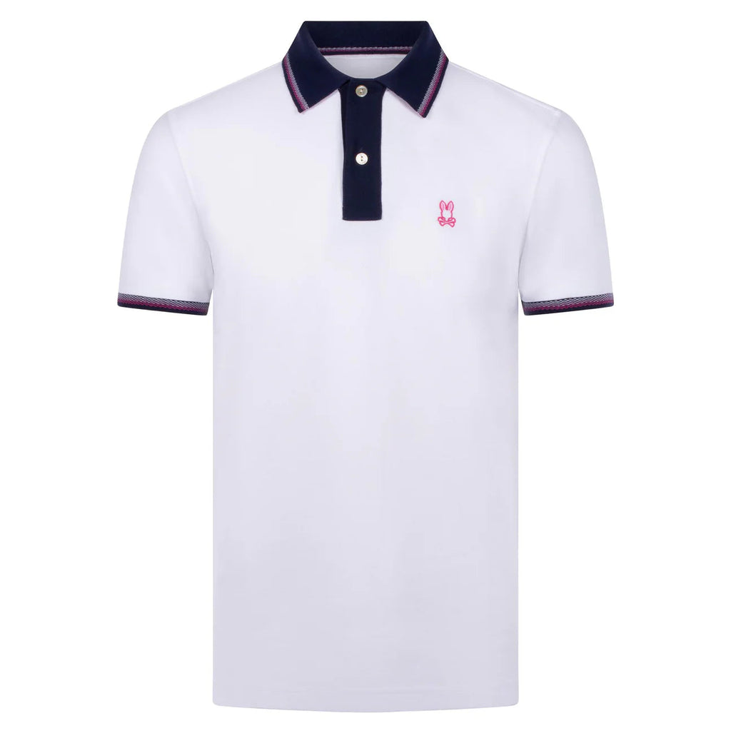 Psycho Bunny Carlos Pique Polo Shirt White