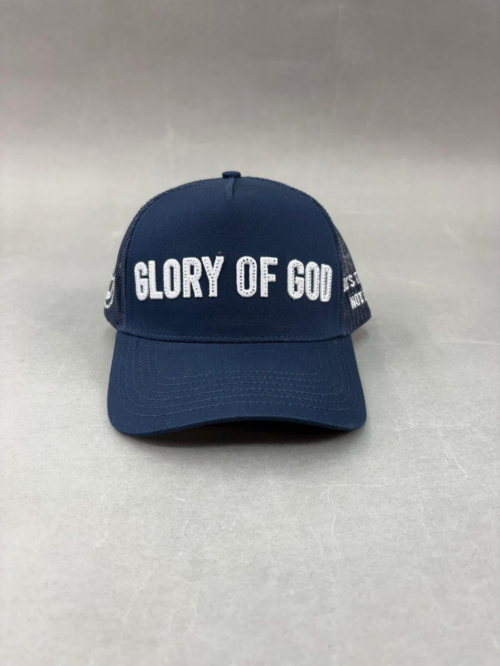 Glory of God hat blue and white