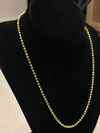 Classic 14k Gold Bead Moon cut Chain Necklace