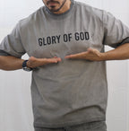 Glory of God Oversized T-Shirt - Ultra-Soft Cotton in Elegant Gray with Black Font