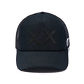 Cult's Black Crystals Mesh Trucker Hat "XX" Logo In Black/Black 626AC-CH82A