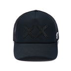 Cult's Black Crystals Mesh Trucker Hat "XX" Logo In Black/Black 626AC-CH82A