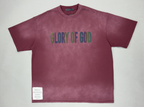 Glory of God Oversized Half Sleeve T-Shirt - Luxurious Chestnut Red