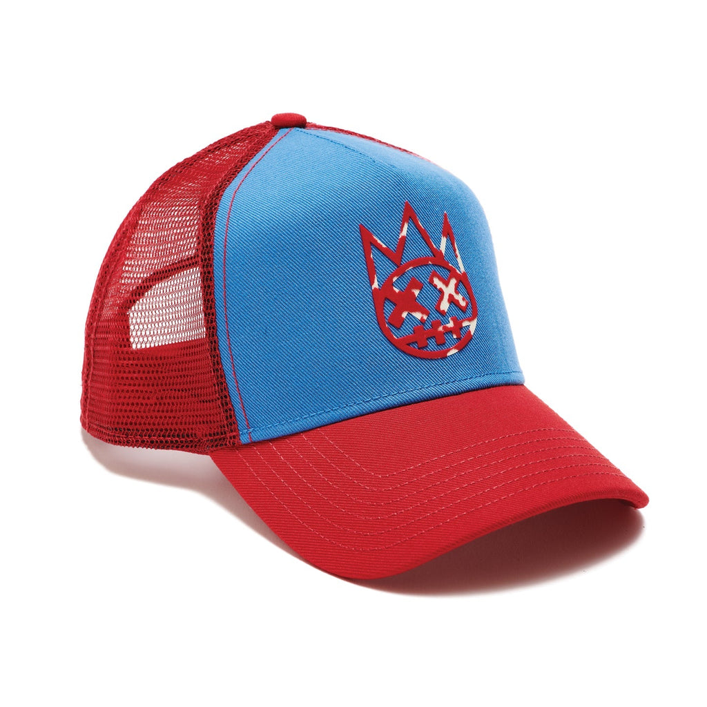 CLEAN LOGO MESH BACK TRUCKER IN VINTAGE BLUE