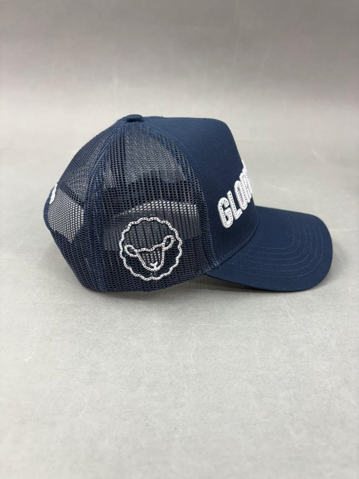 Glory of God hat blue and white