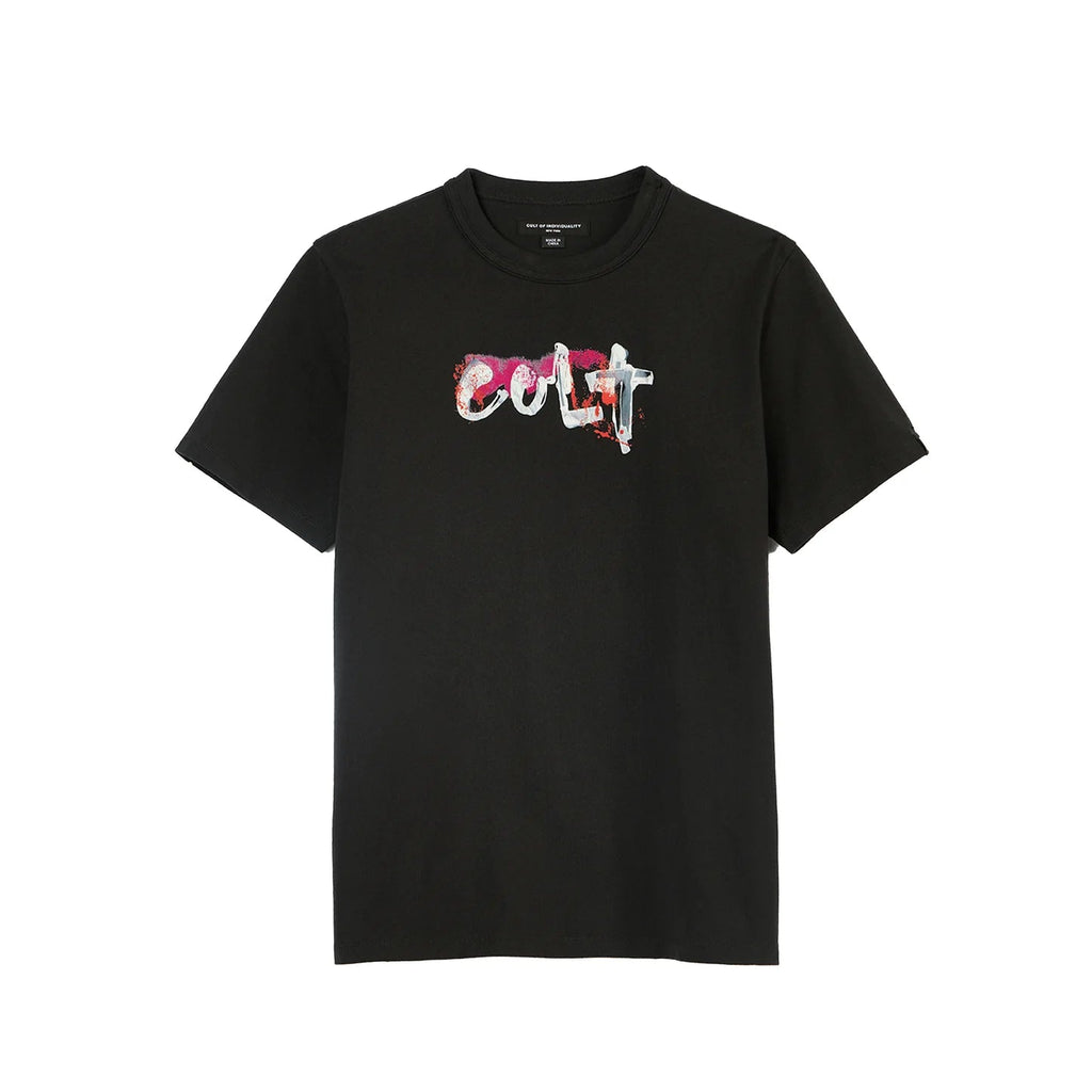 Cult's Heavyweight Short Sleeve Crew Neck Tee "Artist Logo" in Steel