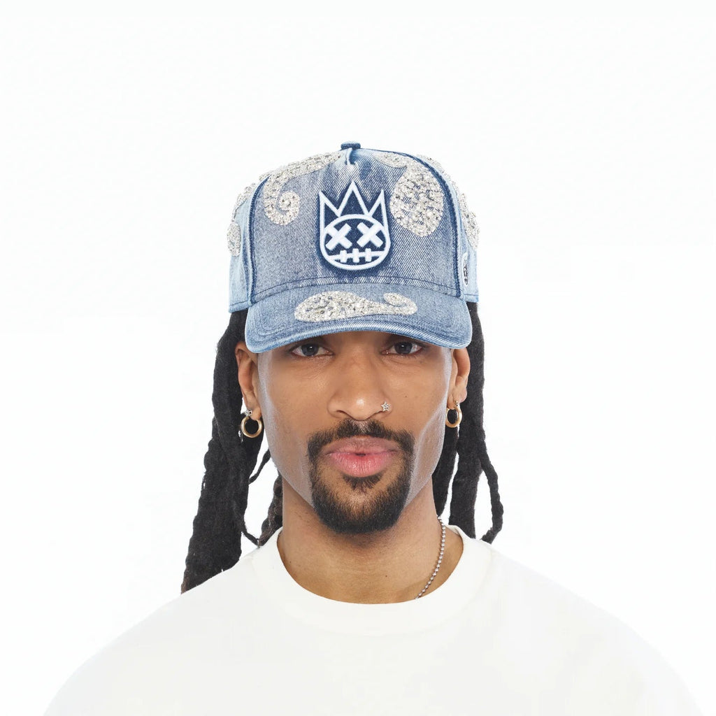 Cult X El Alfa Paisley Panel A Frame Trucker Hat In Light Blue  626BC-CC01A