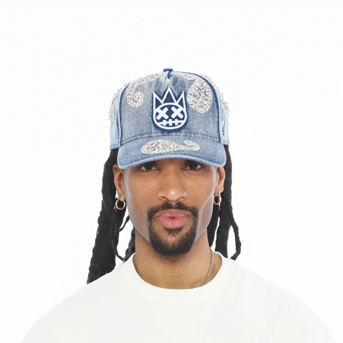 Cult X El Alfa Paisley Panel A Frame Trucker Hat In Light Blue  626BC-CC01A