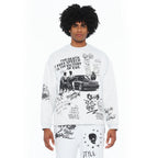 Cult's French Terry Fleece Crew Sweatshirt "The Death Of Free Speec In Heather Grey 626B8-FC19A
