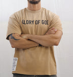 Glory of God Oversized T-Shirt - Ultra-Soft Cotton in Beige with Black Font