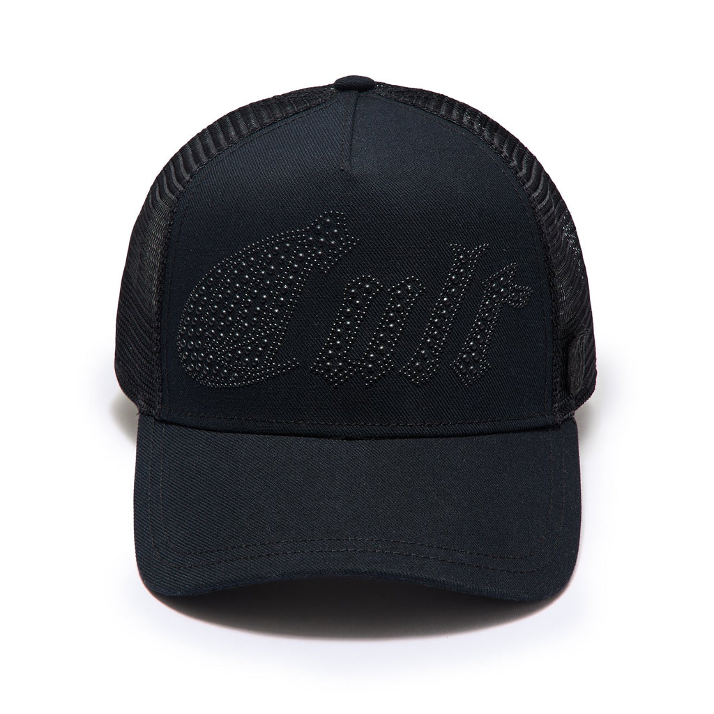 Cult's Metal Studs Mesh Back Trucker Hat In Black  626AC-CH91A