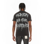 Cult's Short Sleeve Crew Neck Tee "Money Is The Motive" in Vintage Charcoal 626A1-K27A