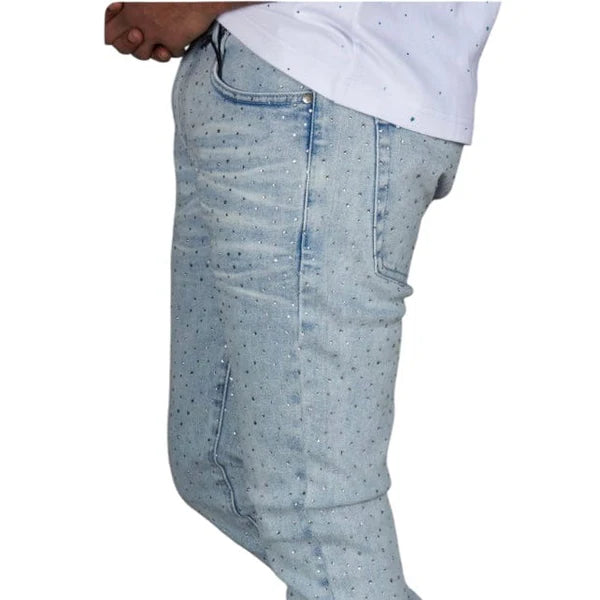 Glory Of God Light Blue Stoned Jeans