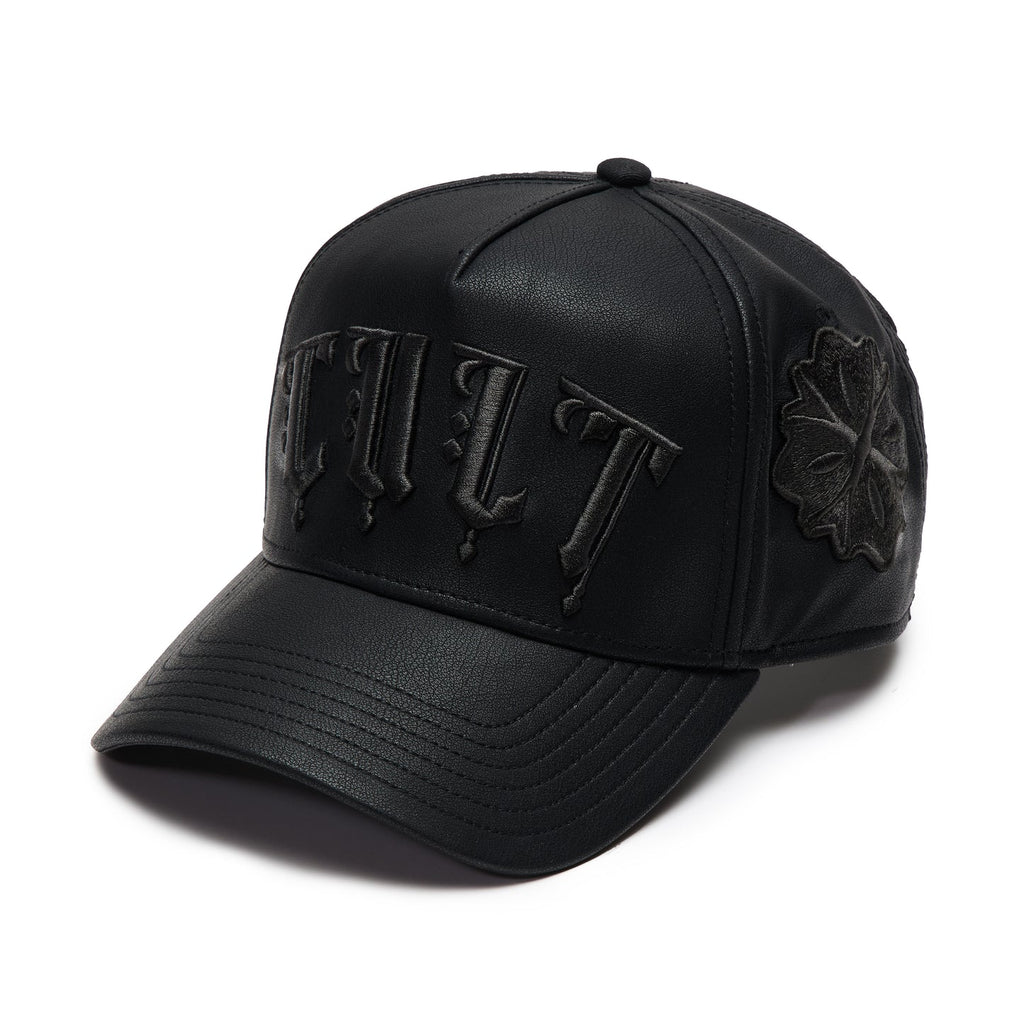 Cult's Cult X El Alfa Logo 5 Panel A Frame Trucker Hat "Flower" in Black 625BC-CH112A