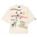 Cult's Oversized Short Sleeve Crew Neck Tee "Graffiti" 260 Grams In Winter White  626B8-K34A