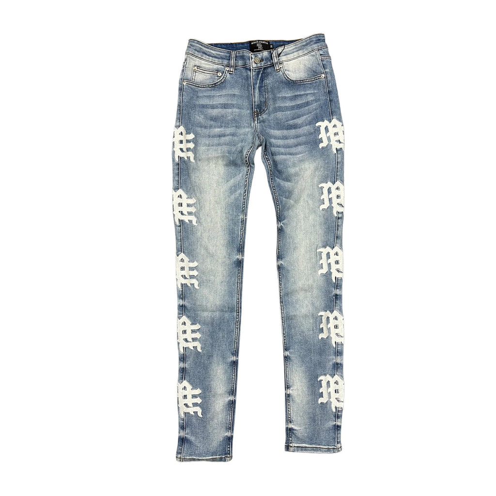 MIXED EMOTION / Denim Monogram Blue Wash