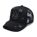Cult's Shimuchan Logo Mesh Back Trucker Hat "Star Embroidery" In Black  626AC-CH58A