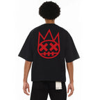 Cult's Oversized Heavyweight Boxy Fit Short Sleeve Crew Neck Tee "Arch Logo" in Black  625B12-K34A-XS