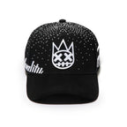 Cult's Exclusive "Crystals" 5 Panel A Frame Trucker Hat in Black 625BC-CC03A