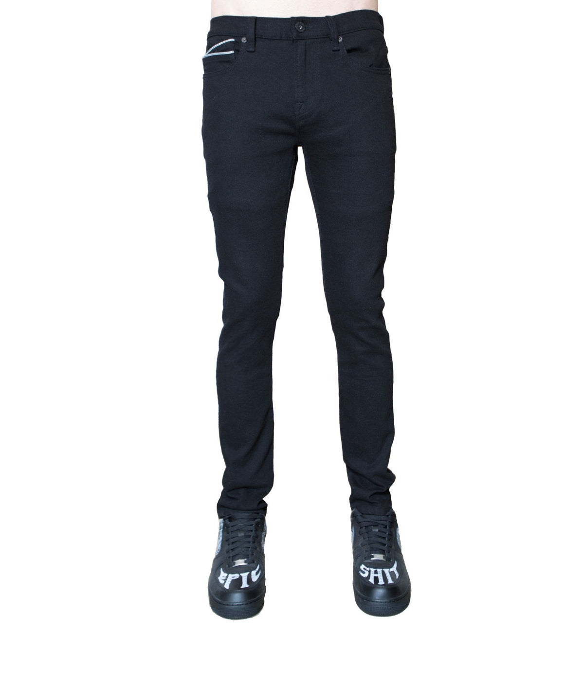 Punk Super Skinny Premium Stretch Black Jeans