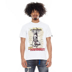 Cult's Short Sleeve Crew Neck Tee "Cracked Wall" in White