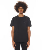 SHORT SLEEVE CREW NECK TEE "CRYSTAL XX" IN BLACK