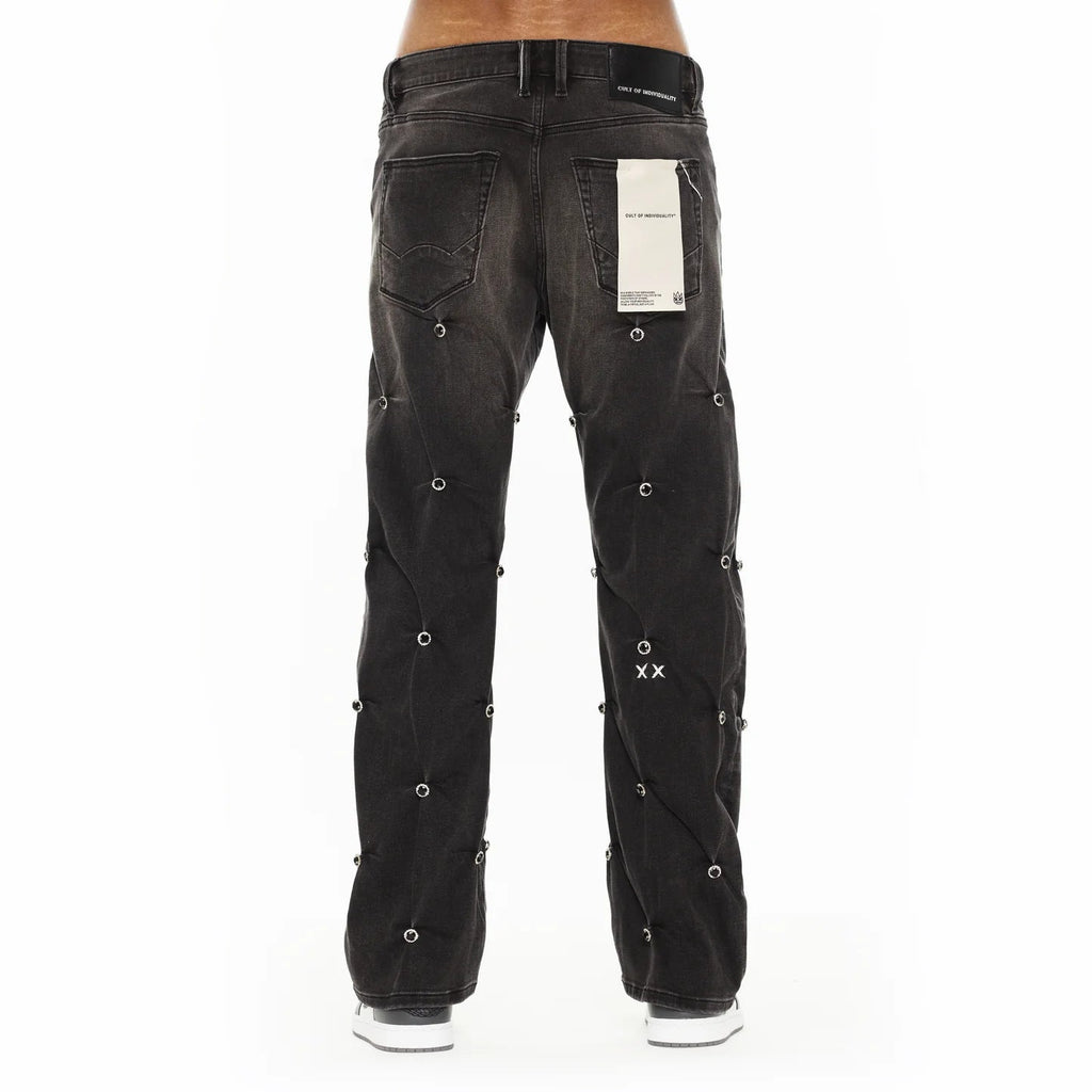 Cult x El Alfa Premium Grunge Baggy 607 Jeans in Darts 625B8-BG97D