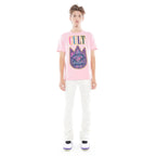SHORT SLEEVE CREW NECK TEE "PASTEL LOGO" IN CANDY PINK
