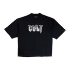 Cult's Oversized Heavyweight Boxy Short Sleeve Crew Neck Tee "Instruments" in Black 625B7-K20A-S