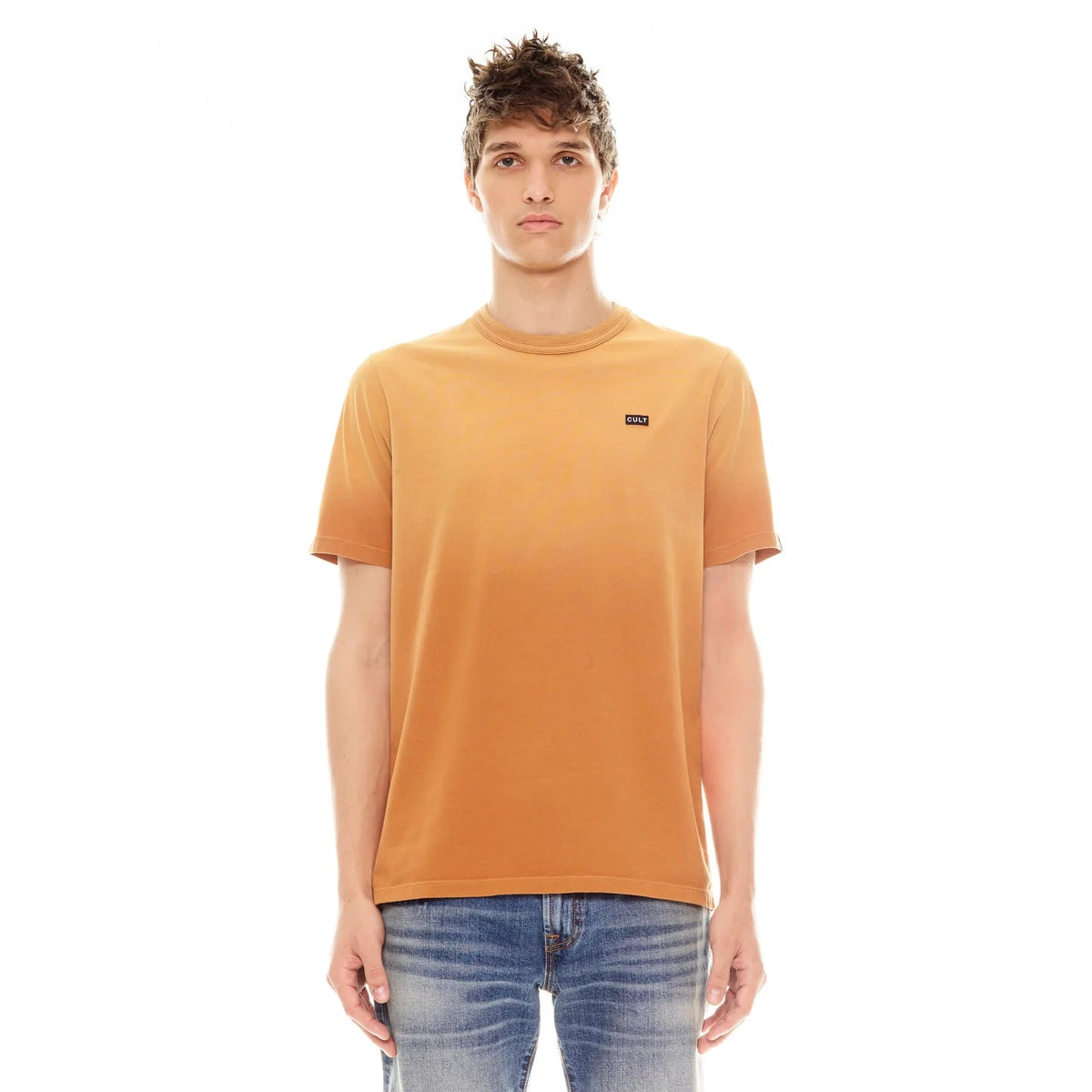 SHIMUCHAN LOGO SHORT SLEEVE CREW NECK T SHIRT IN VINTAGE RUST