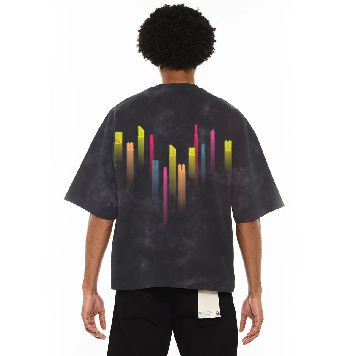 Cult's Oversized Heavyweight Boxy Short Sleeve Crew Neck Tee "Cult" in Vintage Charcoal 625B9-K47A-