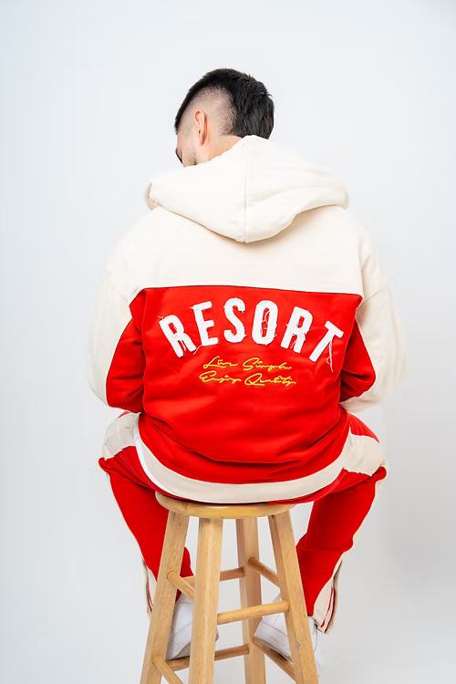 MW-1003 Distressed Wave (Red) Zip Hoodie