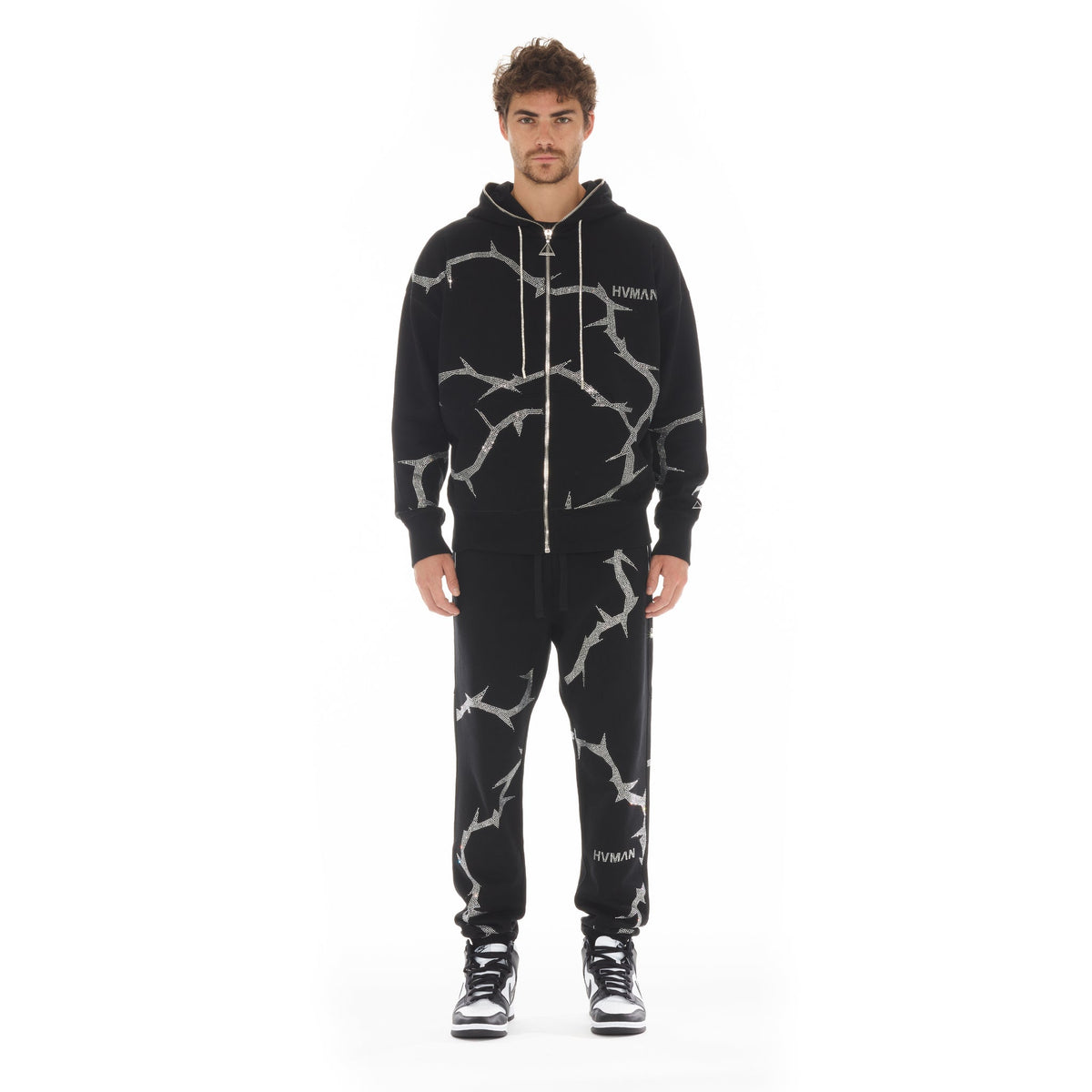 FULL ZIP SWEATSHIRT IN BLACK THORN