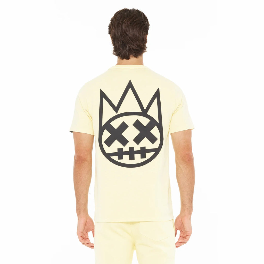 Short Sleeve Crew Neck Tee "Shimuchan" Logo in Banana