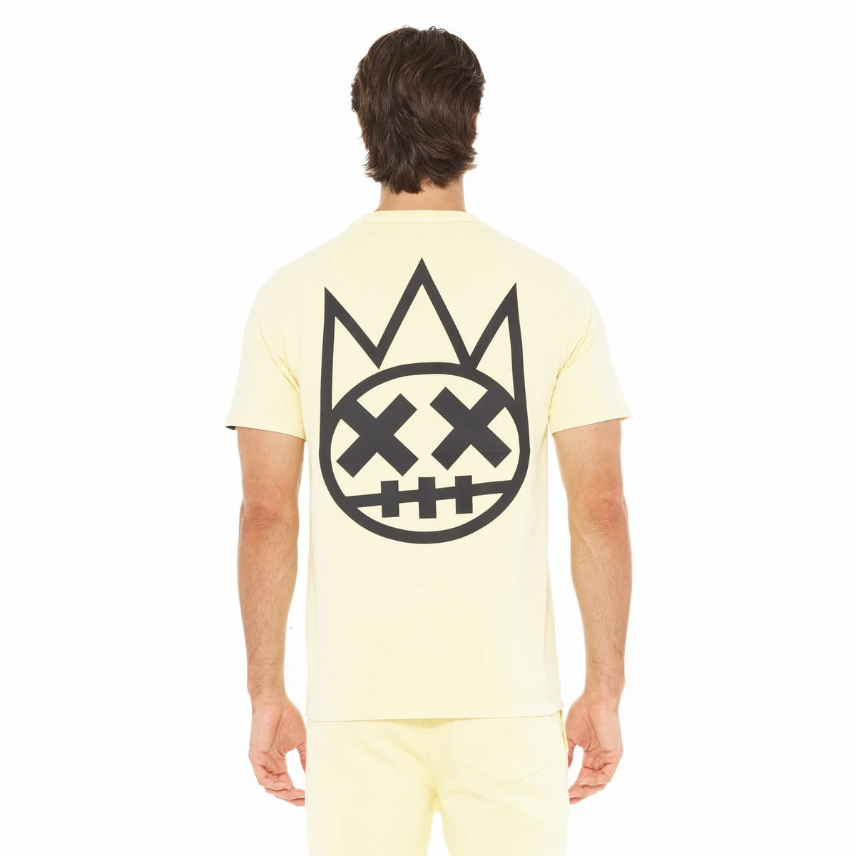 Short Sleeve Crew Neck Tee "Shimuchan" Logo in Banana